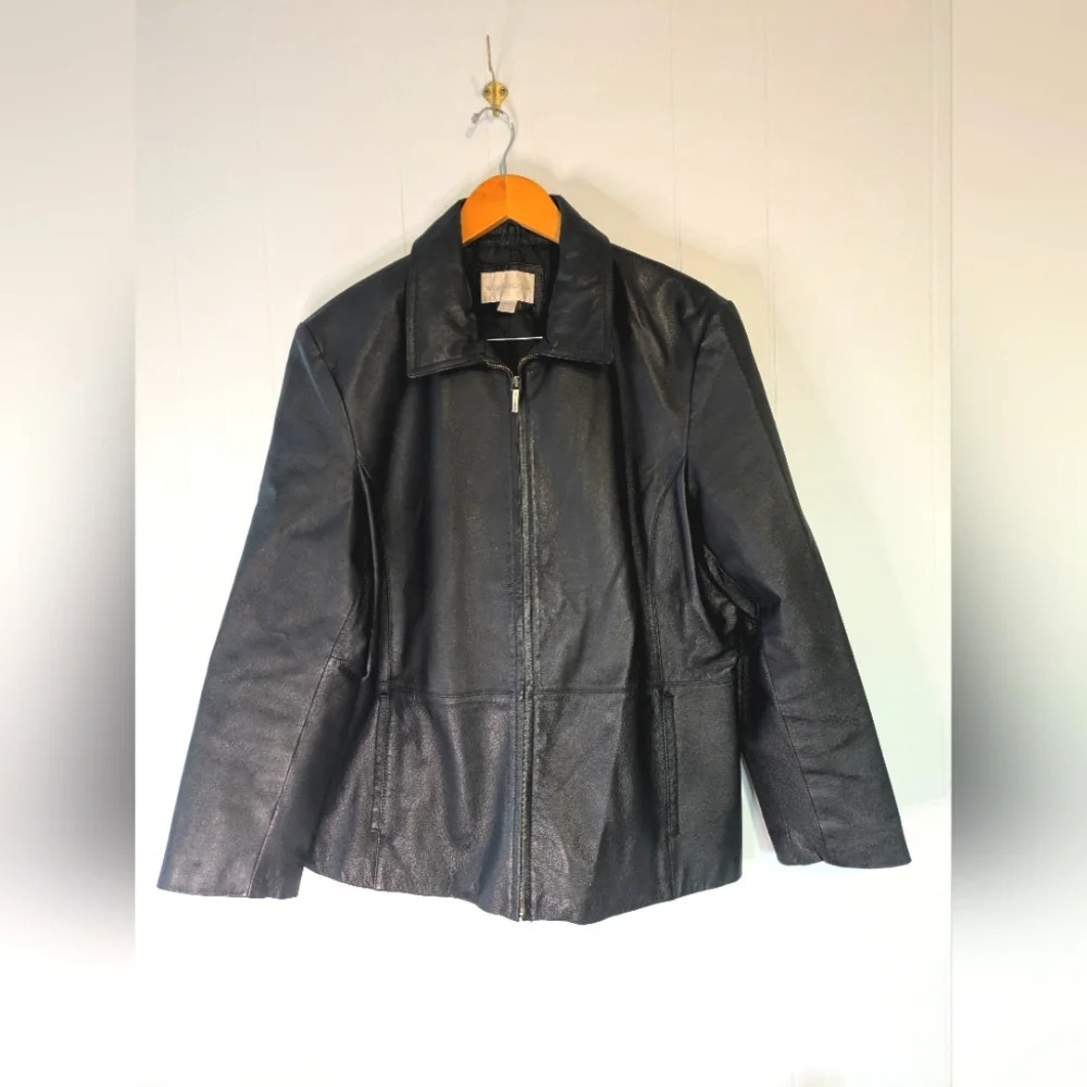Vintage Worthington Black Genuine Leather Jacket XL 90s Boxy Nappa Pigskin